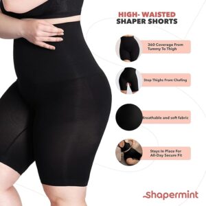 SHAPERMINT High Waisted Body Shaper Shorts Shapewear for Women Tummy Control Thigh Slimming Technology